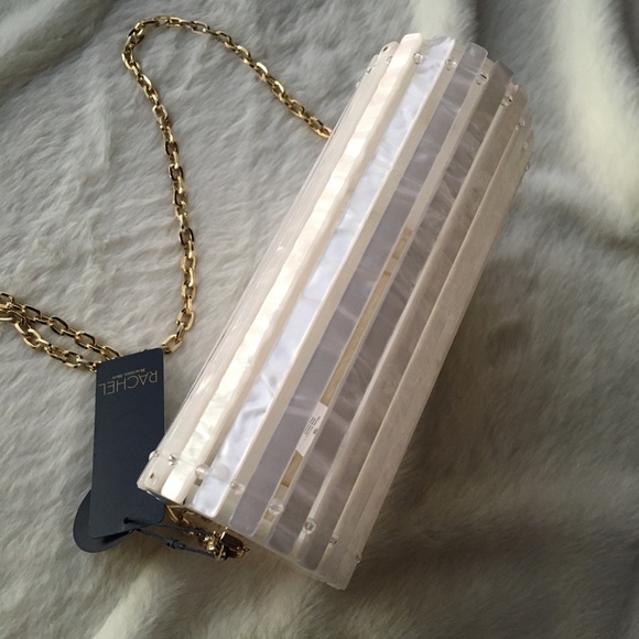 NWT Rachel Roy Lucite Basket Acrylic Crossbody Purse Bag - Picture 4 of 8